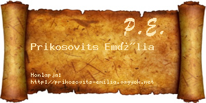 Prikosovits Emília névjegykártya